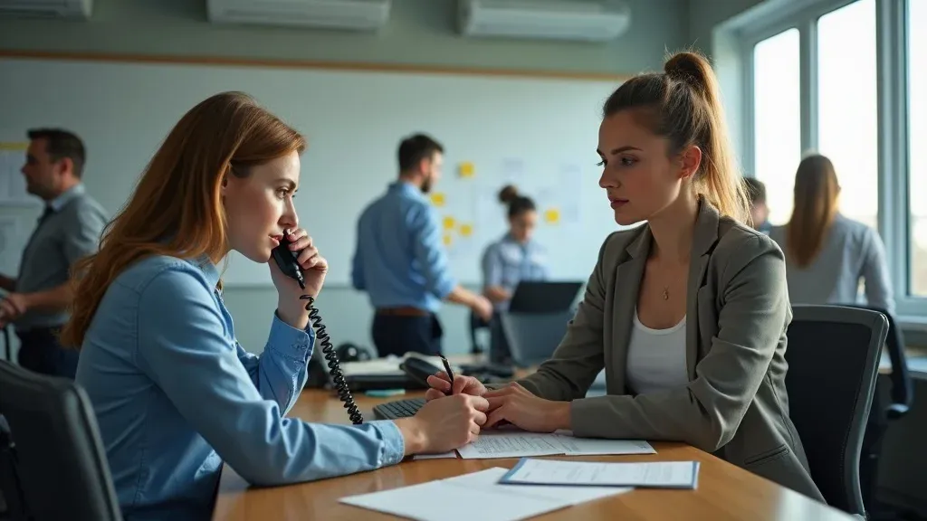 Client handling a phone call