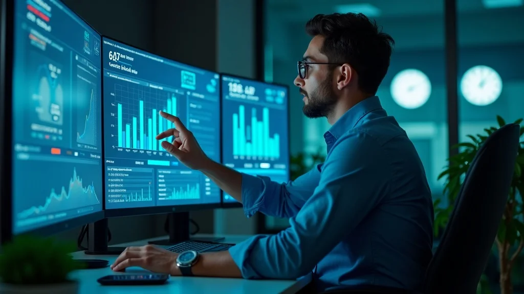 Focused marketing analyst monitoring live ad performance in real time to reduce wasted ad spend